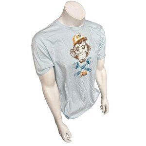 Valve Gear Men's Grease Monkey Mechanic Light Blue Short Sleeve Shirt Size Large